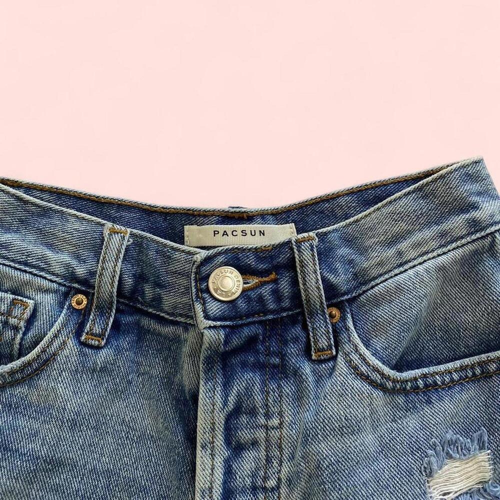 Pacsun- high rise distressed denim shorts